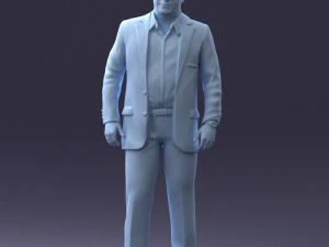 000281 Businessman in Checked Suit 0730 3D Model