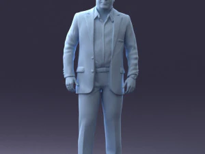 000281 Businessman in Checked Suit 0730 3D Model
