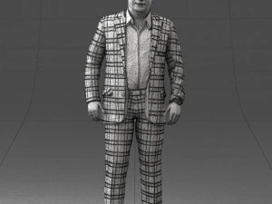 000281 Businessman in Checked Suit 0730 3D Model