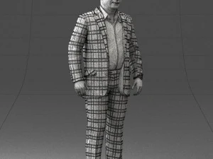 000281 Businessman in Checked Suit 0730 3D Model