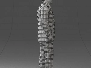 000281 Businessman in Checked Suit 0730 3D Model