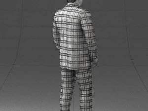 000281 Businessman in Checked Suit 0730 3D Model