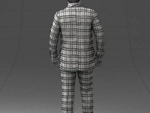000281 Businessman in Checked Suit 0730 3D Model