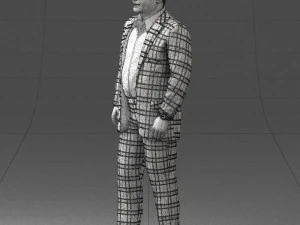 000281 Businessman in Checked Suit 0730 3D Model