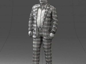 000281 Businessman in Checked Suit 0730 3D Model