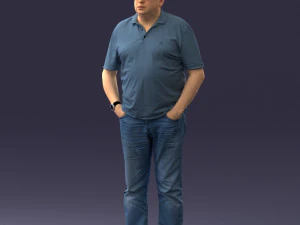 000266 Casual Man with Glasses 0527 3D Model