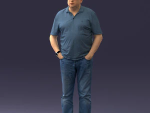 000266 Casual Man with Glasses 0527 3dp 3D Print Model
