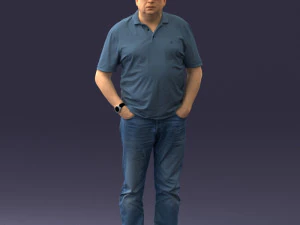 000266 Casual Man with Glasses 0527 3dp 3D Print Model
