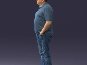 000266 Casual Man with Glasses 0527 3dp 3D Print Model