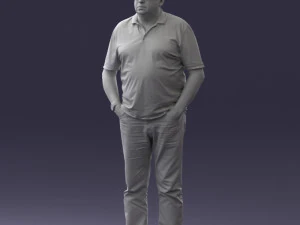 000266 Casual Man with Glasses 0527 3dp 3D Print Model