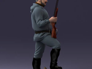 000267 Hunter with Rifle and Trophy 0527 3dp 3D Print Model