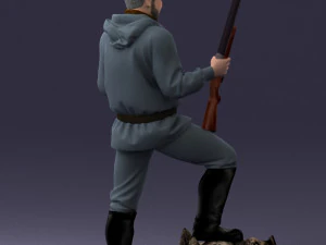 000267 Hunter with Rifle and Trophy 0527 3dp 3D Print Model