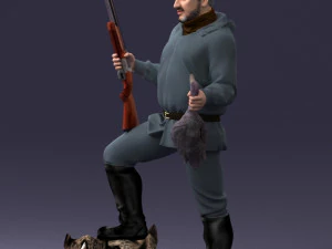 000267 Hunter with Rifle and Trophy 0527 3dp 3D Print Model