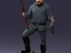 000267 Hunter with Rifle and Trophy 0527 3dp 3D Print Model