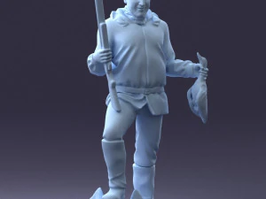 000267 Hunter with Rifle and Trophy 0527 3dp 3D Print Model