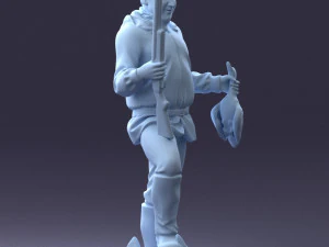 000267 Hunter with Rifle and Trophy 0527 3dp 3D Print Model