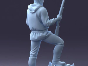 000267 Hunter with Rifle and Trophy 0527 3dp 3D Print Model