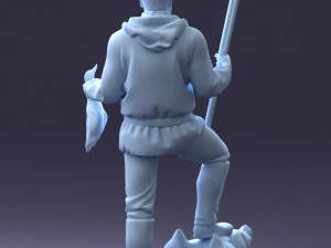 000267 Hunter with Rifle and Trophy 0527 3dp 3D Print Model