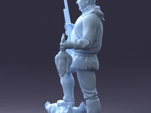 000267 Hunter with Rifle and Trophy 0527 3dp 3D Print Model