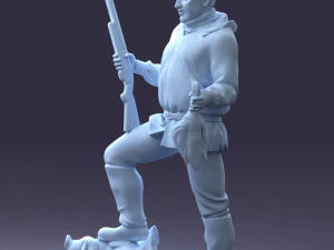 000267 Hunter with Rifle and Trophy 0527 3dp 3D Print Model
