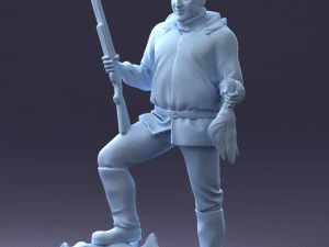 000267 Hunter with Rifle and Trophy 0527 3dp 3D Print Model