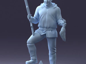000267 Hunter with Rifle and Trophy 0527 3dp 3D Print Model