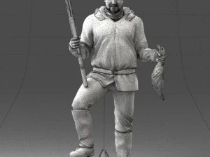 000267 Hunter with Rifle and Trophy 0527 3dp 3D Print Model