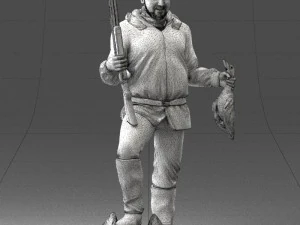 000267 Hunter with Rifle and Trophy 0527 3dp 3D Print Model