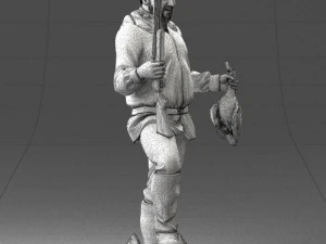 000267 Hunter with Rifle and Trophy 0527 3dp 3D Print Model