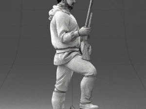 000267 Hunter with Rifle and Trophy 0527 3dp 3D Print Model