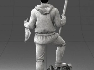 000267 Hunter with Rifle and Trophy 0527 3dp 3D Print Model