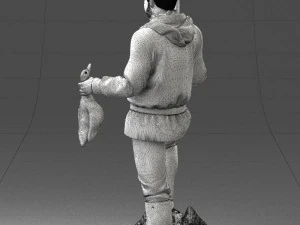 000267 Hunter with Rifle and Trophy 0527 3dp 3D Print Model