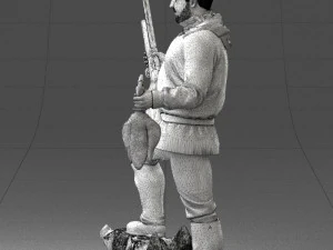 000267 Hunter with Rifle and Trophy 0527 3dp 3D Print Model