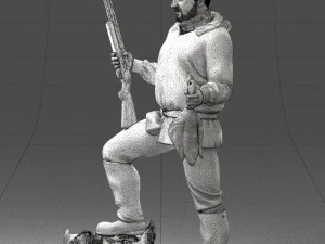 000267 Hunter with Rifle and Trophy 0527 3dp 3D Print Model