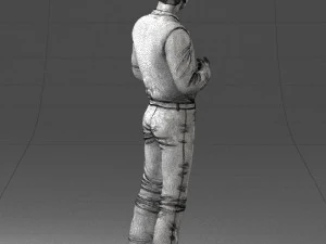 000232 白いシャツを着た男性のカジュアルな自信のあるポーズ 1217 3Dモデル