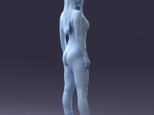 000336 Female Character with Headphones and Boots 0127 3dp 3D Print Model
