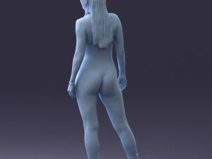 000336 Female Character with Headphones and Boots 0127 3dp 3D Print Model