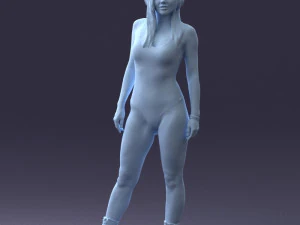 000336 Female Character with Headphones and Boots 0127 3dp 3D Print Model