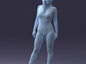 000336 Female Character with Headphones and Boots 0127 3dp 3D Print Model