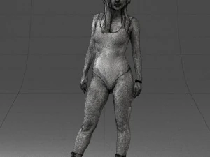 000336 Female Character with Headphones and Boots 0127 3dp 3D Print Model