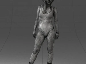 000336 Female Character with Headphones and Boots 0127 3dp 3D Print Model