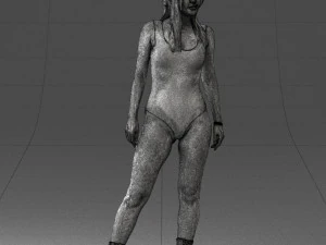 000336 Female Character with Headphones and Boots 0127 3dp 3D Print Model