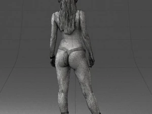 000336 Female Character with Headphones and Boots 0127 3dp 3D Print Model