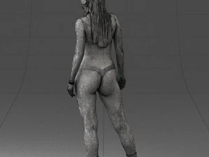 000336 Female Character with Headphones and Boots 0127 3dp 3D Print Model