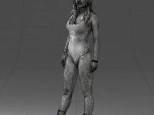 000336 Female Character with Headphones and Boots 0127 3dp 3D Print Model