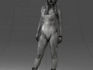 000336 Female Character with Headphones and Boots 0127 3dp 3D Print Model