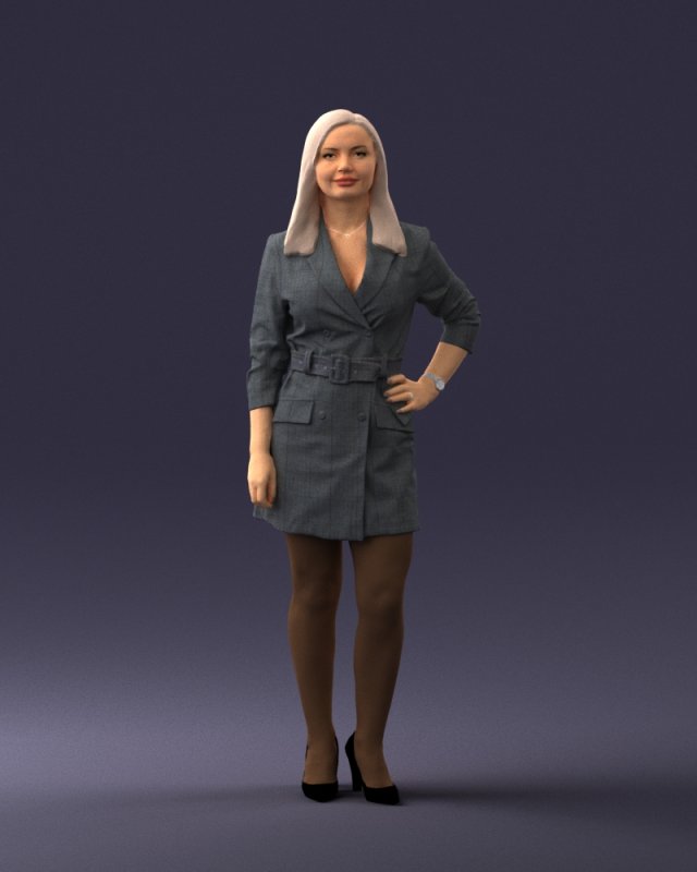 woman in casual 0122-3 3d print ready Model Cetak 3D .c4d .max .obj .3ds .fbx .stl .blend 