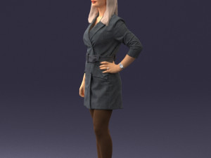woman in casual 0122-3 3d print ready Model Cetak 3D