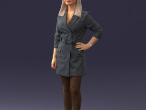 woman in casual 0122-3 3d print ready Model Cetak 3D
