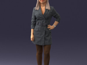woman in casual 0122-3 3d print ready Model Cetak 3D